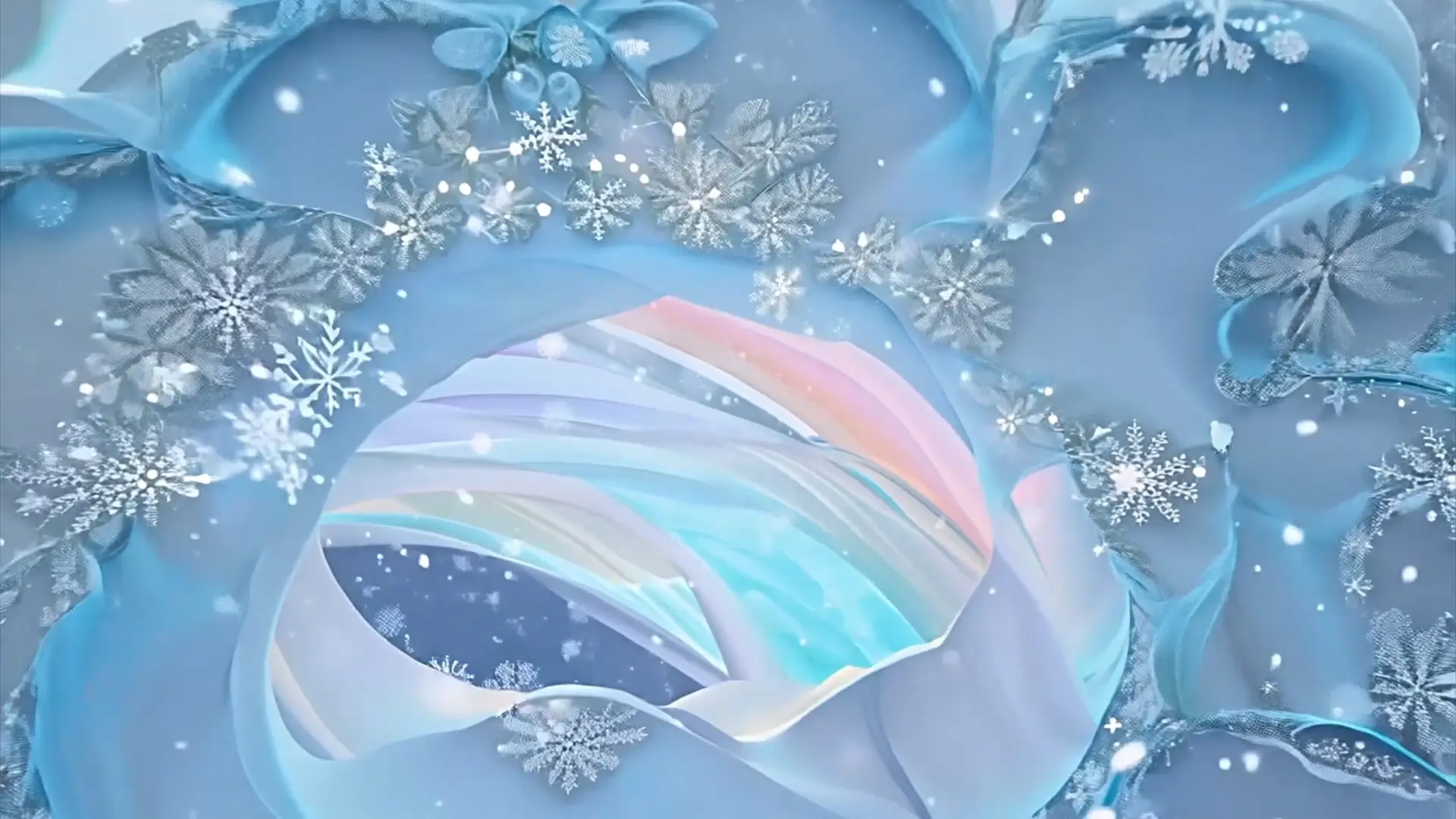 Icy Snowflake Burst Background for Title Animation